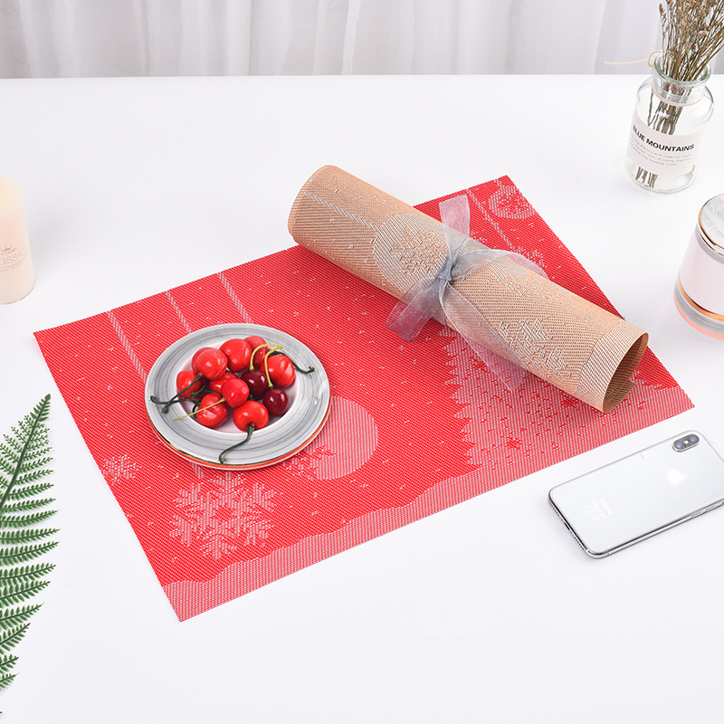 特斯林餐垫圣诞节欧式西餐垫隔热垫酒店创意纯色小清新pp餐桌垫