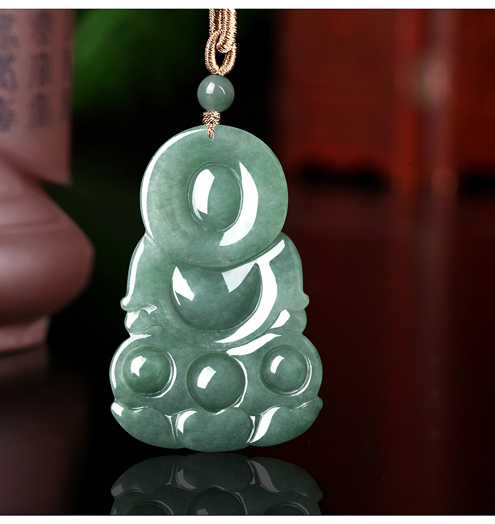 天然缅甸a货翡翠玉油青观音佛像吊坠冰种挂件男饰品四会玉器批发