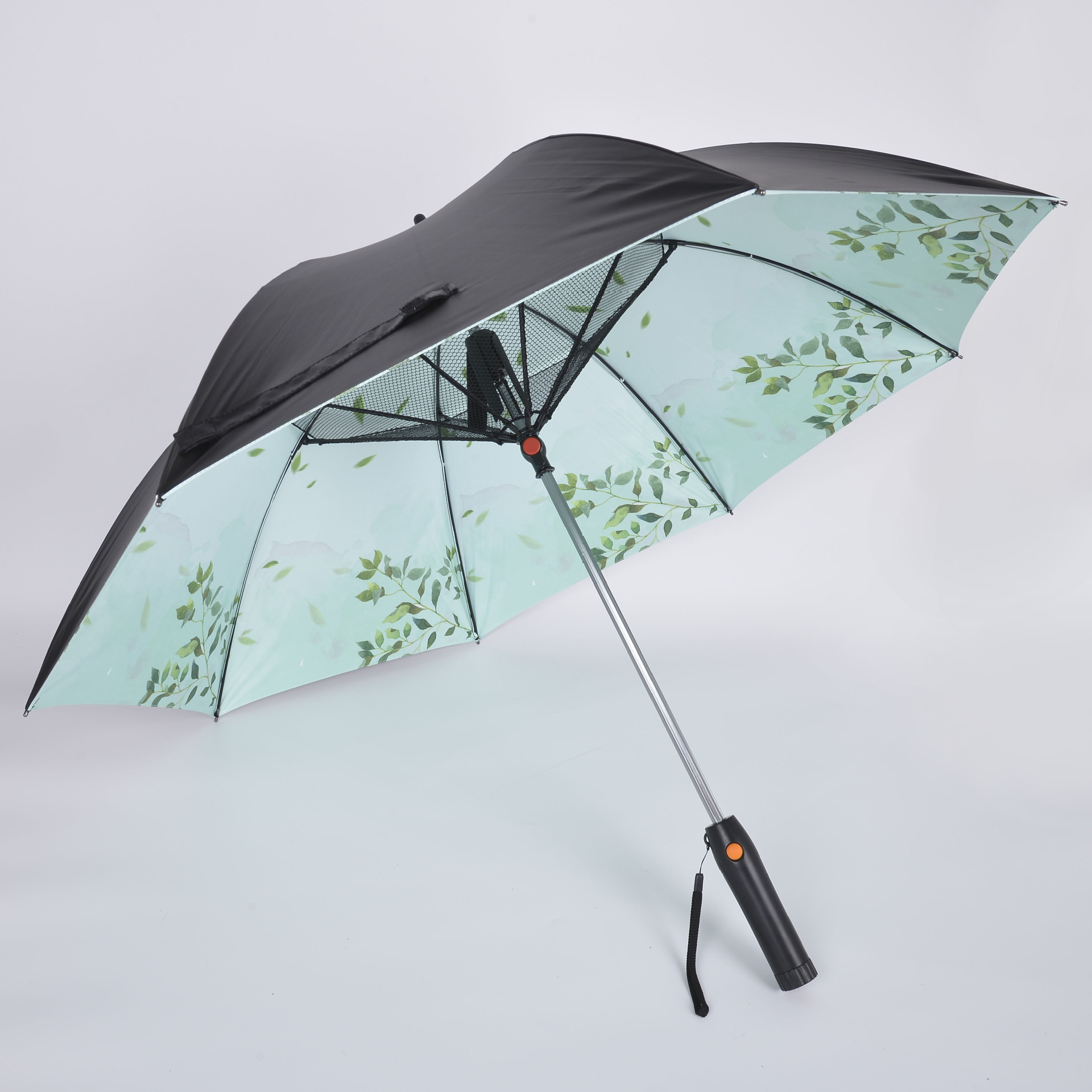 厂家定制 2020新款太阳能usb充电带风扇雨伞创意降温喷雾风扇伞