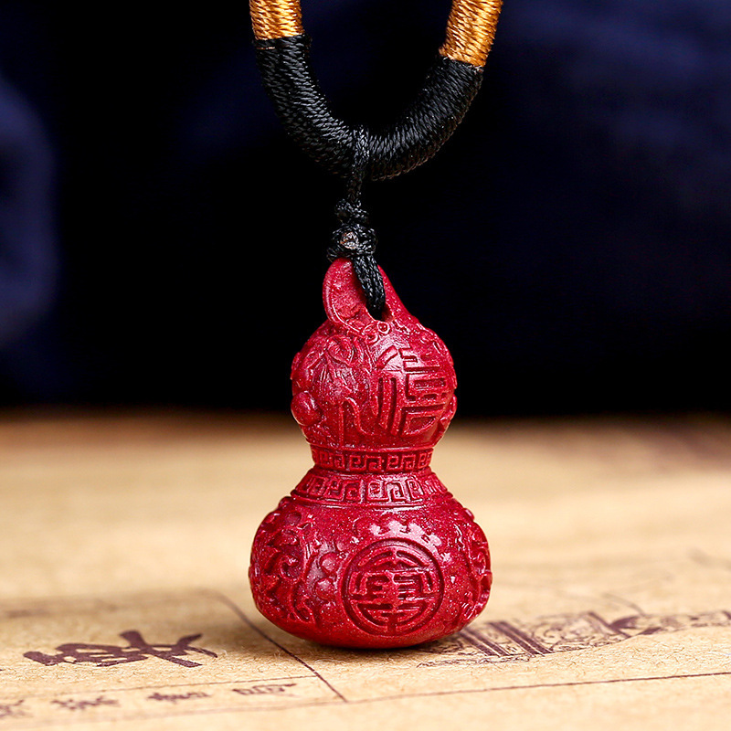 原矿朱砂葫芦吊坠高含量紫金砂宝葫芦挂件双福双喜保真转运饰品