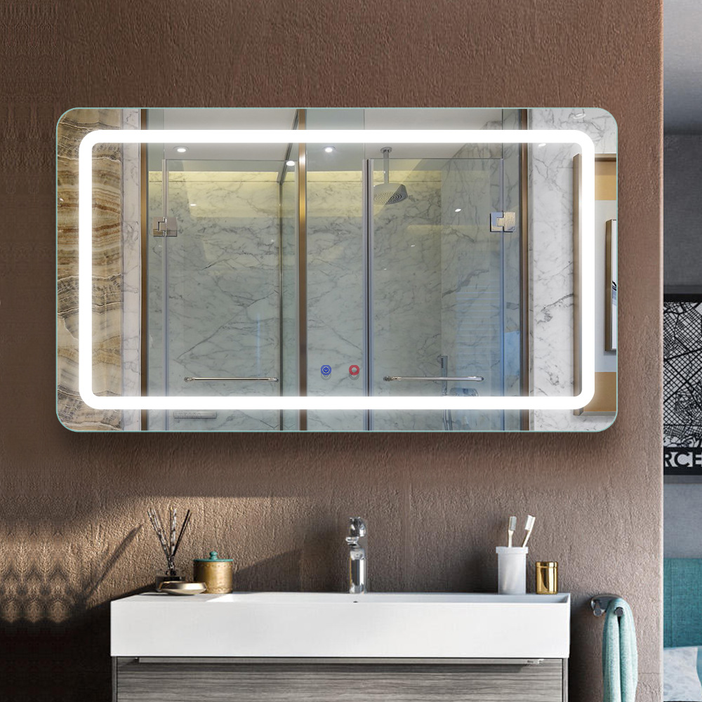 定制各式带灯带蓝牙浴室镜大尺寸壁挂背光灯镜定制厂家