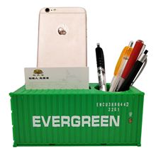 长荣海运EVER GREEN 1:35集装箱模型纸巾盒笔筒 工程集装箱模型