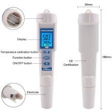 欧洲站 四合一水质测试仪 PH值酸碱检测笔 PH/EC/TDS/温度测试笔