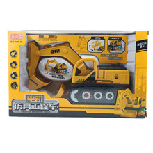 628-20电动万向移动闪光音乐挖掘机工程车 儿童玩具车