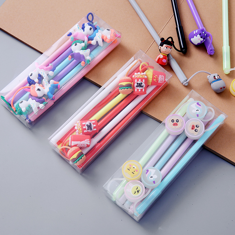 Student Erasable Pen Creative Cartoon Learning Stationery Office Supplies Gel Pen Set Ball Pen Signature Pen Wholesale