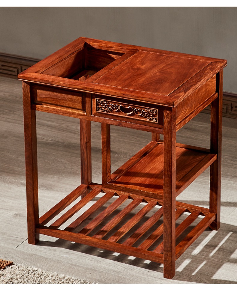 实木烧水架茶车花梨木茶台功夫小茶几移动泡茶桌茶水架红木茶水柜