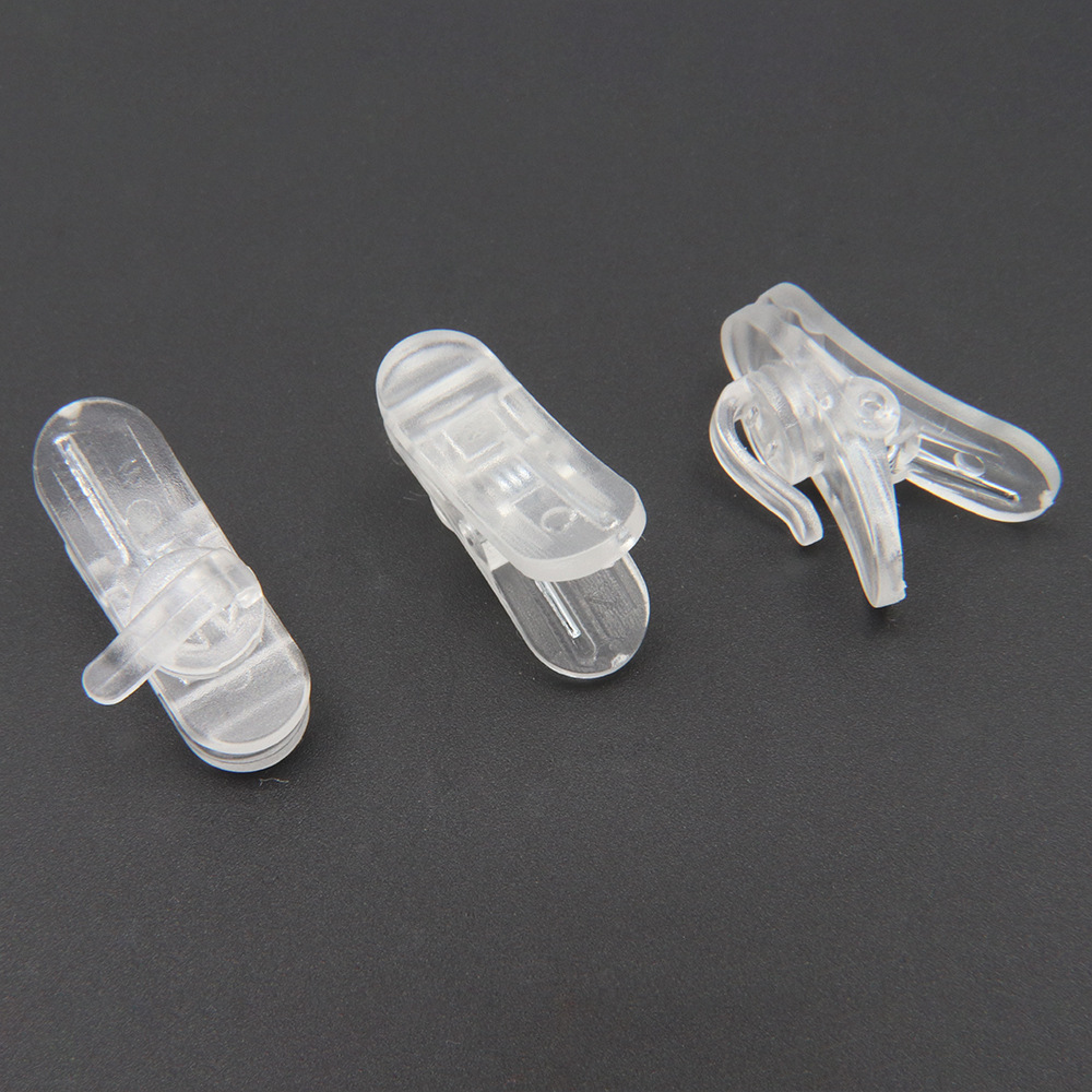 跨境数码配件夹子 透明旋转耳机夹子 透明塑料创意耳机线鳄鱼夹