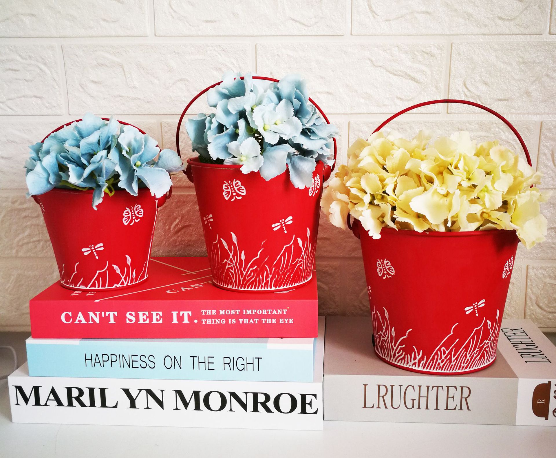 厂家直销铁皮花盆多肉花盆铁艺花盆红色花盆家居摆设花园装饰