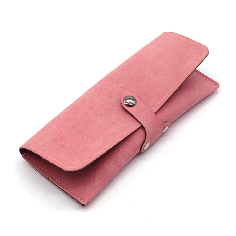 韩版新款皮革眼镜盒 便携式按扣太阳镜收纳盒 创意学生礼品眼镜袋