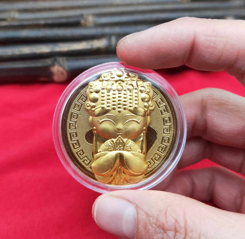 q版妈祖纪念币金箔金币随手礼利是封红包台湾版寺庙神像工厂批发