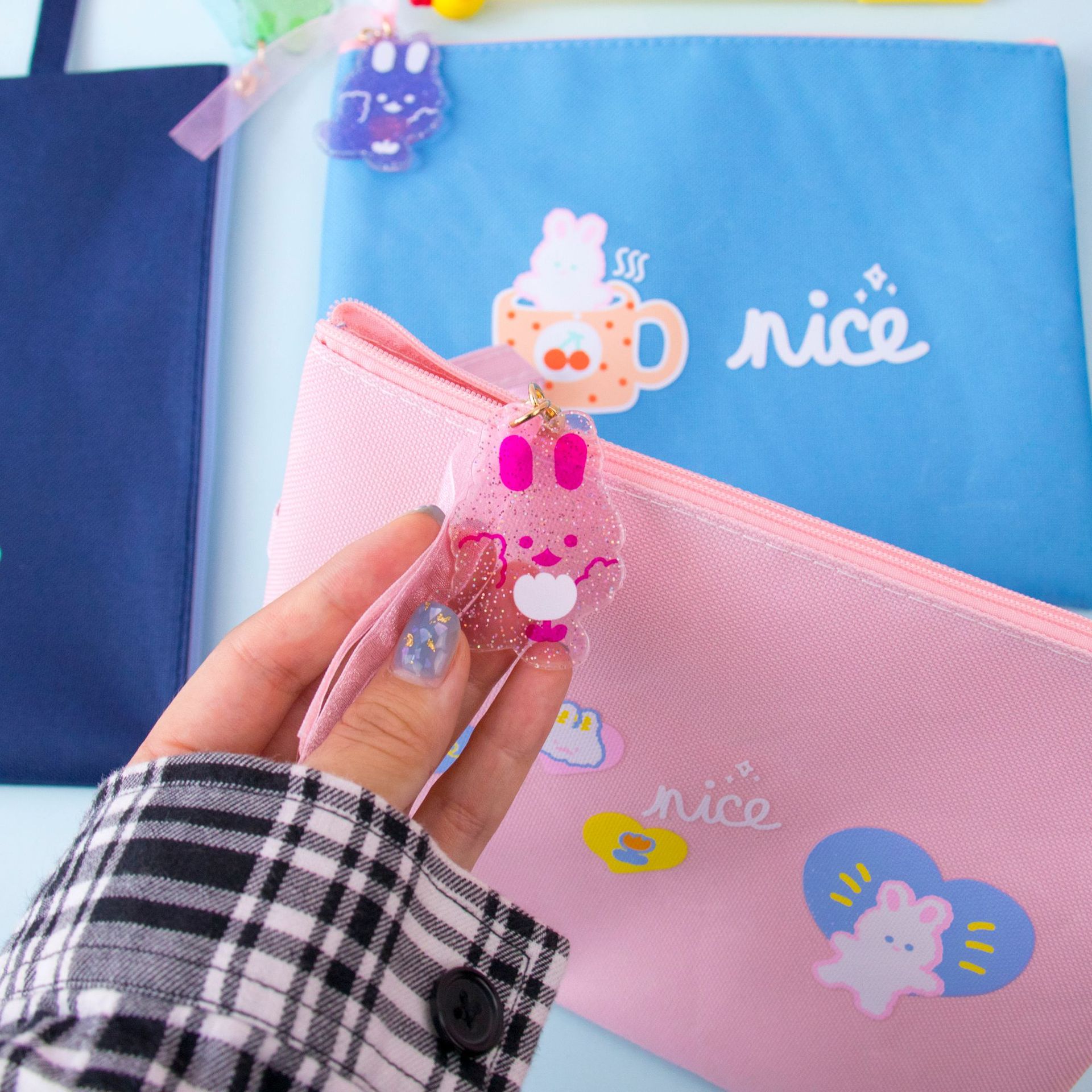 moko 南希兔a5文件袋 韩国创意牛津布文件袋收纳包学生用品批发