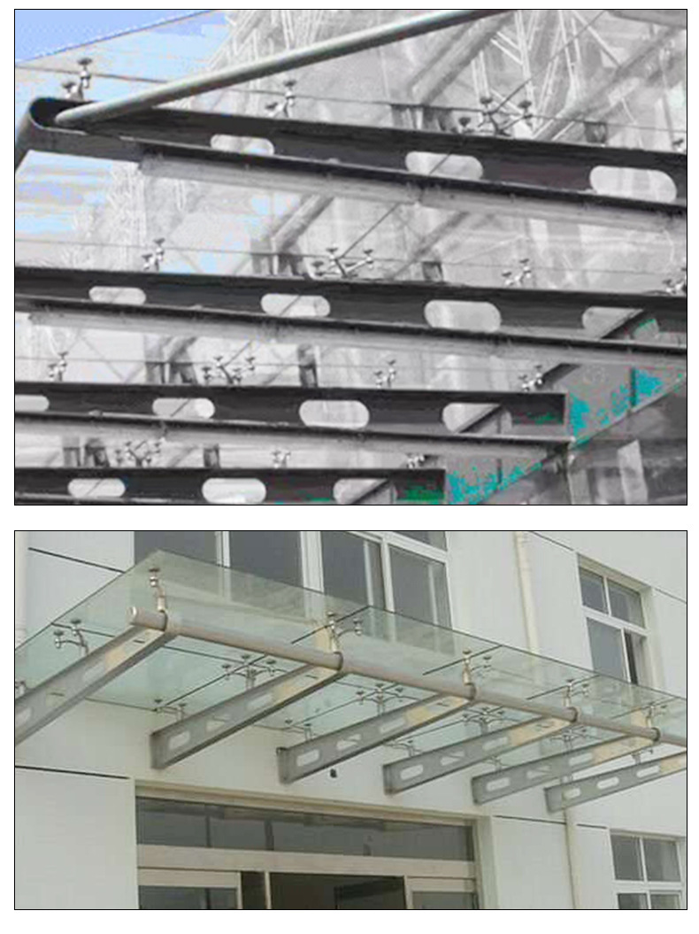 【雨棚钢梁】定制304不锈钢雨棚钢梁 牛腿玻璃雨棚钢梁雨棚钢梁