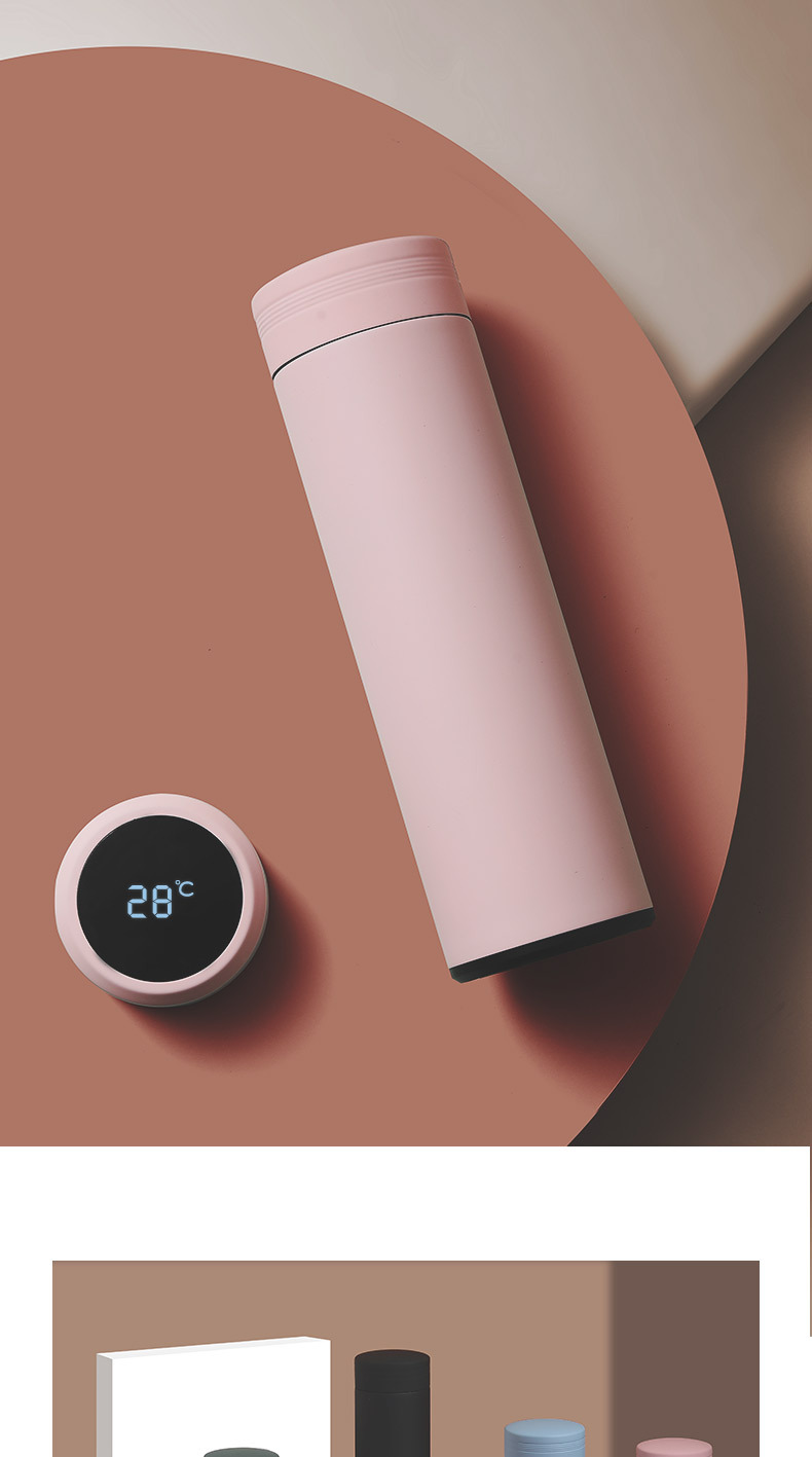 莫兰迪智能304不锈钢保温杯led温度显示网红批发礼品杯刻字logo