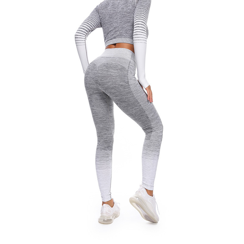 European and American Quick-Drying Seamless Knitted Hip Raise Yoga Pants Women's Large Size Peach Hip High Waist Fitness Pants Sports Yoga Trousers