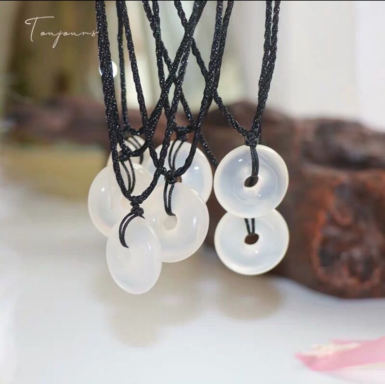 尚奢水晶 天然荔枝冻平安扣项链 平安扣吊坠 清新甜美项饰女 厂供