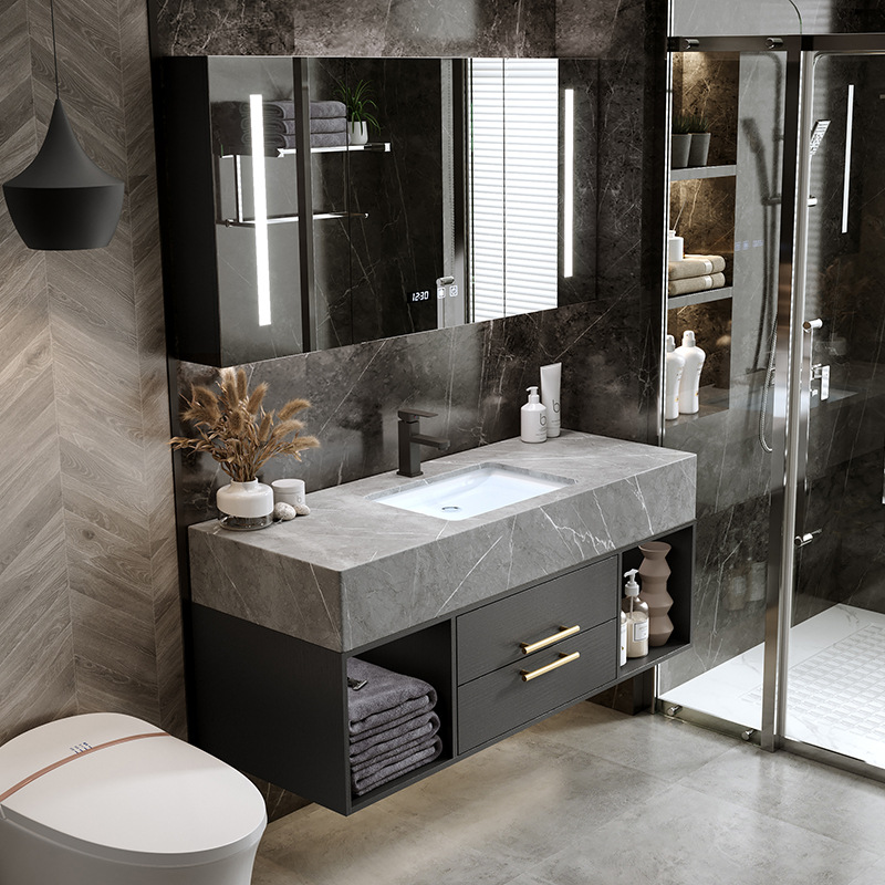 工厂直销岩板浴室柜组合吊柜卫浴柜卫生间洗脸洗手盆柜洗漱池批发