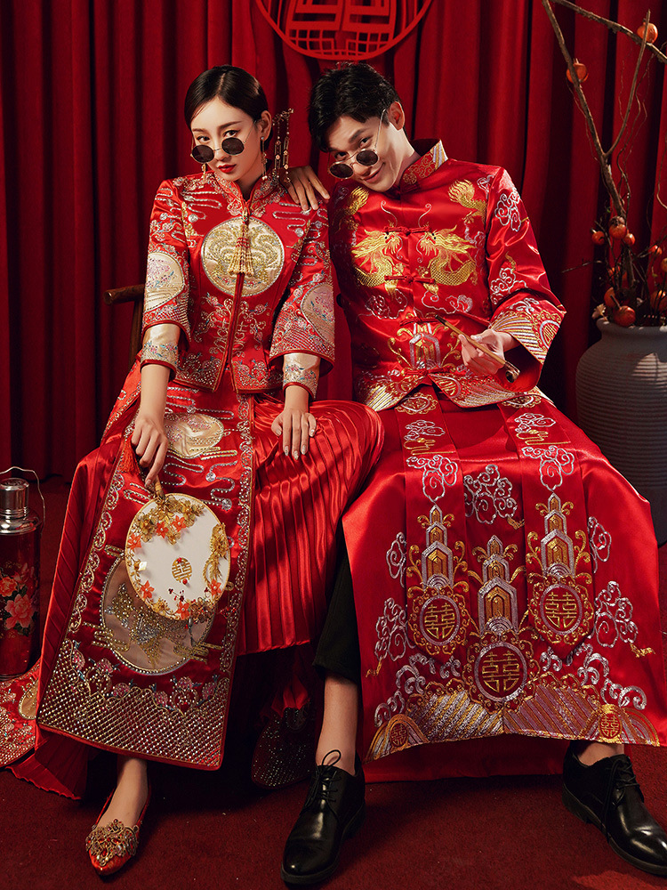 秀禾服新娘2020新款结婚敬酒服中国风秀和服中式礼服情侣绣禾服女