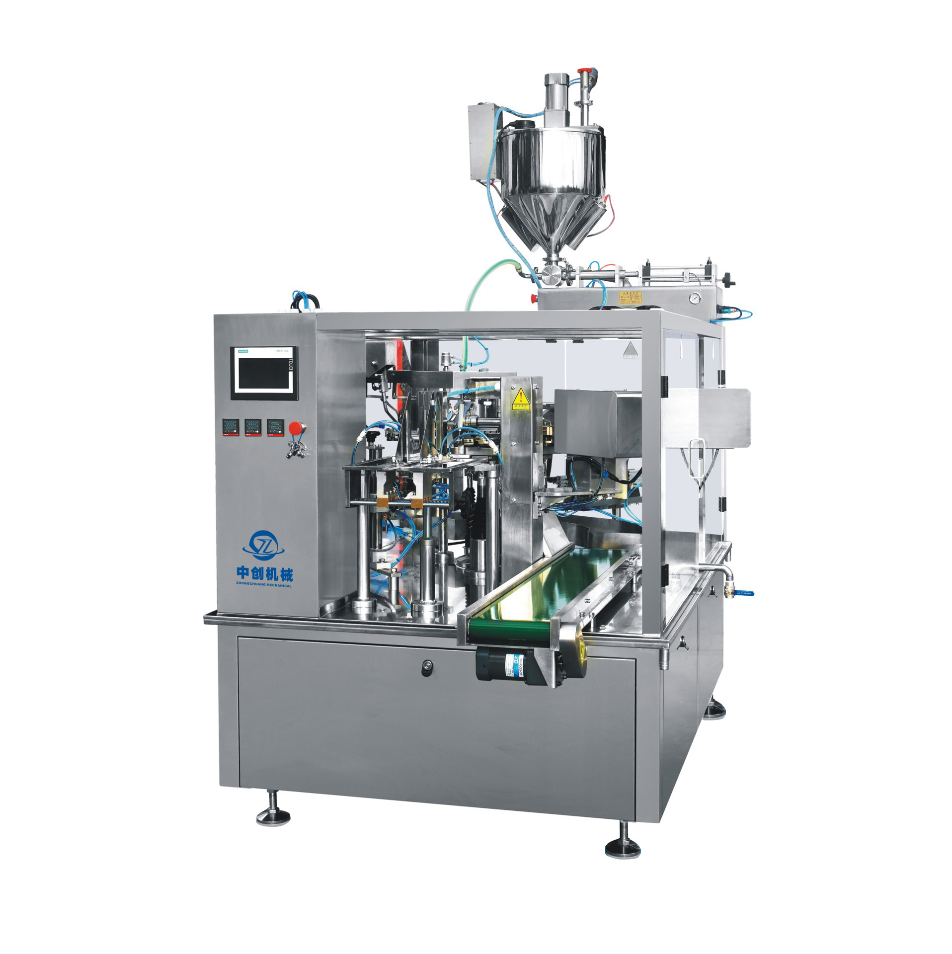 保健品 洗衣液 液体等八工位全自动给袋式包装机