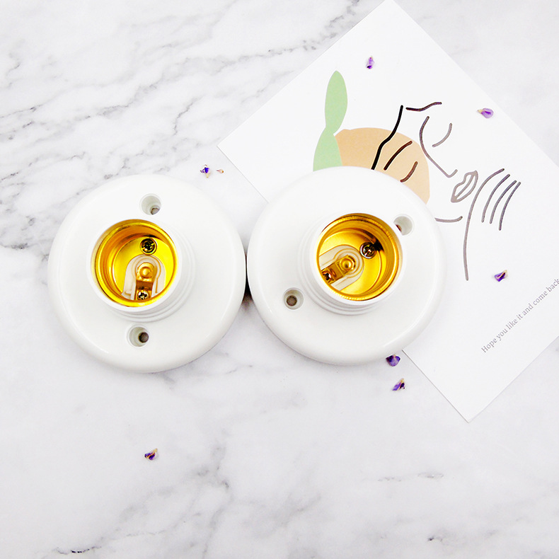 广加佳型号d12平装圆形平灯座e27螺口小灯座直径80mm厂家直供批发