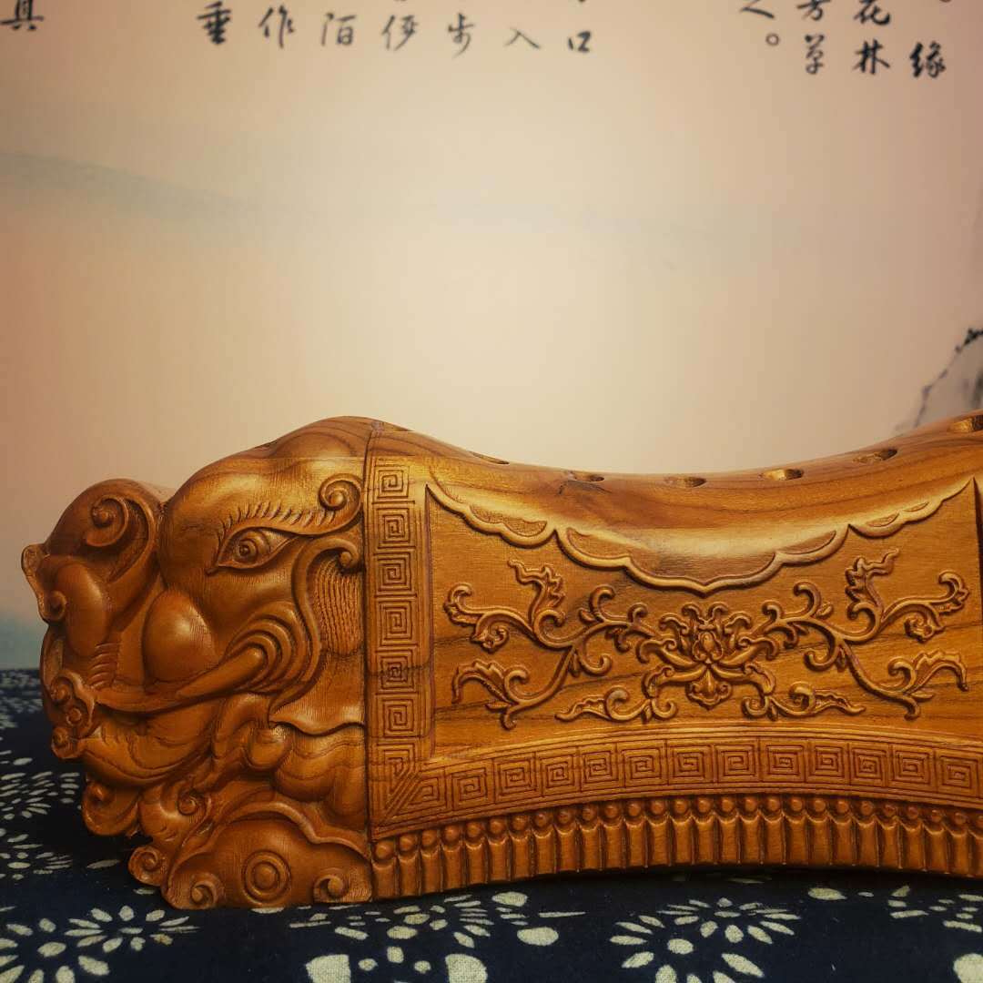 桃木枕头厂家批发硬木枕香薰按摩保健颈椎木枕头吉祥如意枕头代发