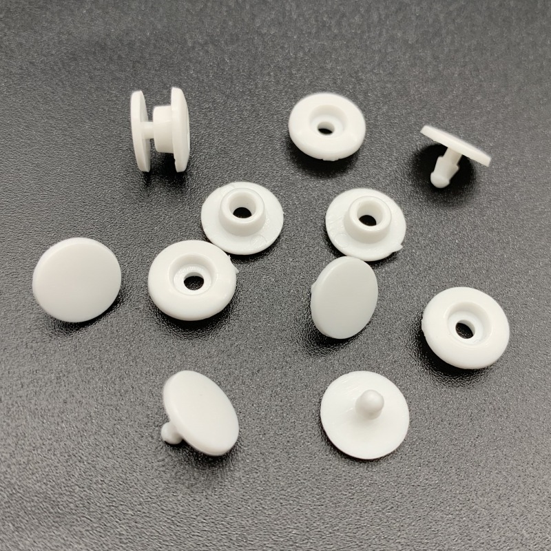 现货直销白色一次性塑料二合扣 双合子母扣 防护面罩固定扣