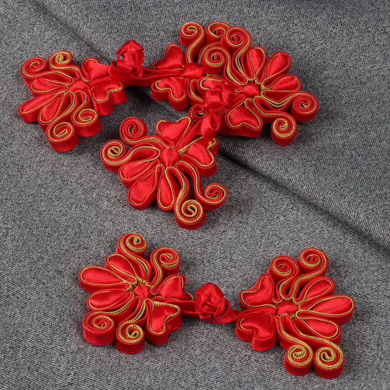 盘扣扣子新娘秀禾服中式礼服婚纱嫁衣旗袍盘扣中国风复古手工布扣-阿