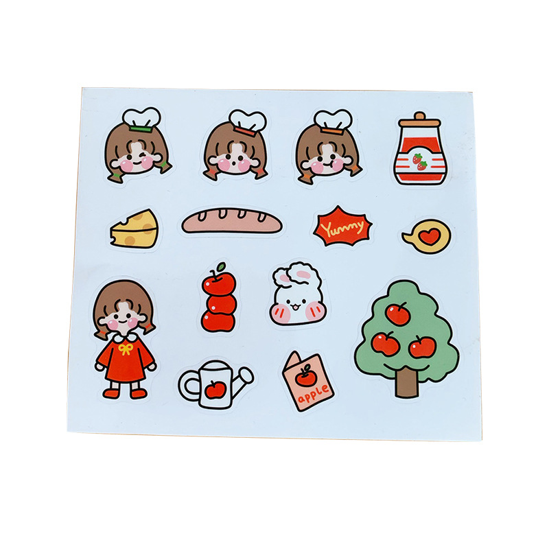 Korean Ins Cute Girl Stickers Journal Stickers Diy Sealing Paste Phone Case Decorative Stickers Student Diary Stickers