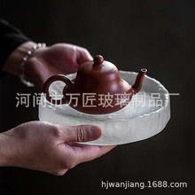 日式玻璃壶承茶承复古手工磨砂琉璃干炮台养壶盘壶垫茶道配件