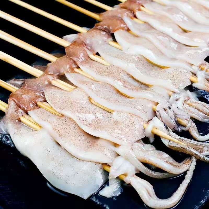 鱿鱼板串铁板大鱿鱼八爪鱼鲜活冷冻须烧烤串串肉串食品半成品批发