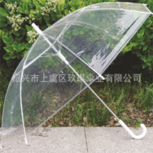 创意韩国彩色透明伞 长柄PVC塑料雨伞 PE广告伞logo