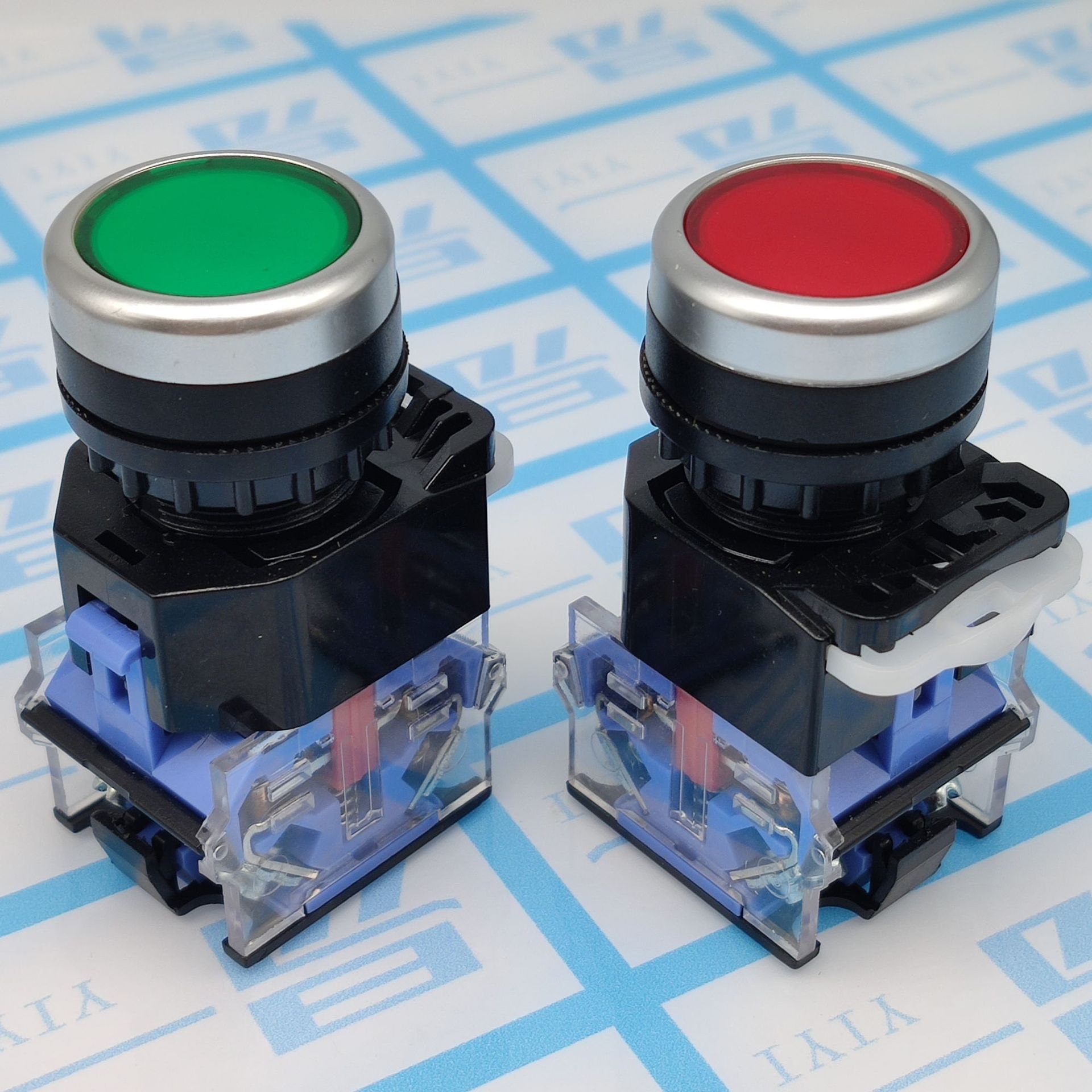 按钮开关la38-11bn 自复位自锁一开一闭启动停止圆形点动开关按钮