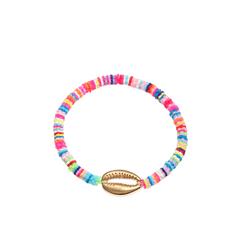 Bz1185 Ornament Beach Style Shell Bracelet Simple Woven Soft Ceramic Piece Friendship Rope for Women