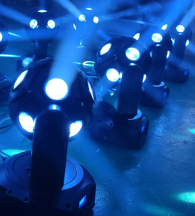 12颗led足球灯摇头光束灯ktv舞台灯酒吧夜店闪光灯户外dj激光