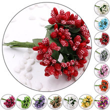 144朵花心喜糖盒配件 带叶玻璃珠花心 新娘花朵小花 花环材料