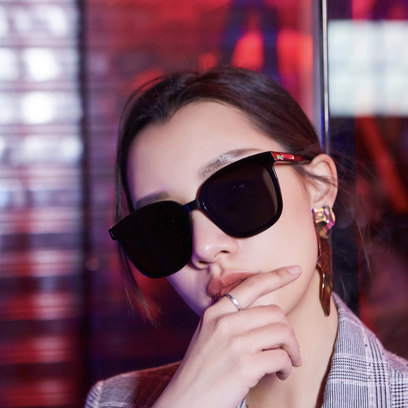 super-gm2020明星李易峰同款太阳镜大框方形开车情侣潮人墨镜男士