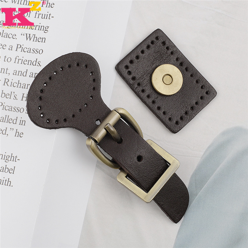 植鞣革本色改色包包搭扣 箱包锁扣 5色钱包搭扣配件