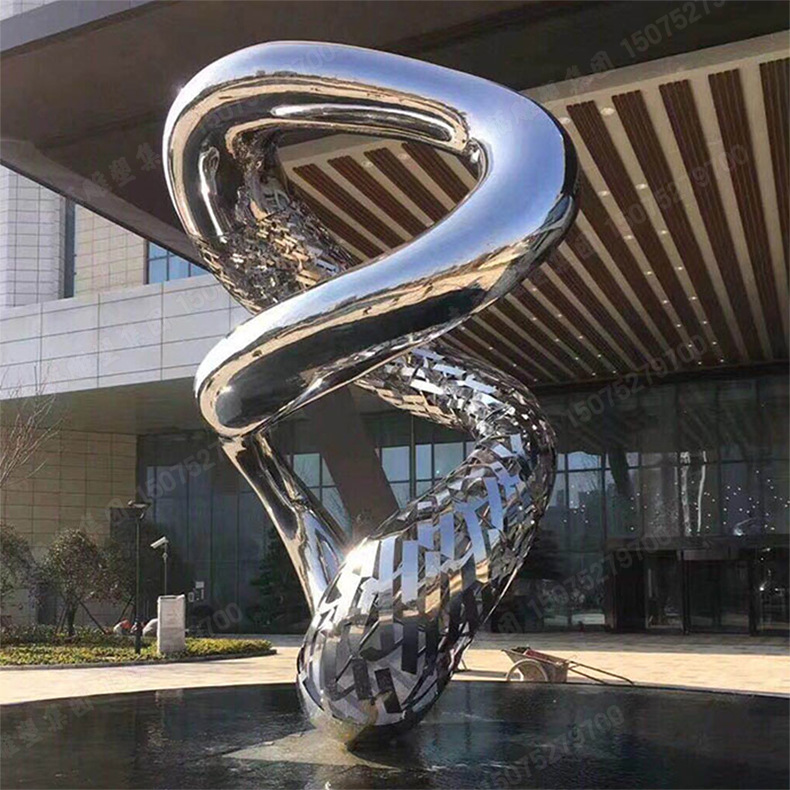定制不锈钢现代雕塑园林大型不锈钢抽象镂空金属摆件艺术品雕塑