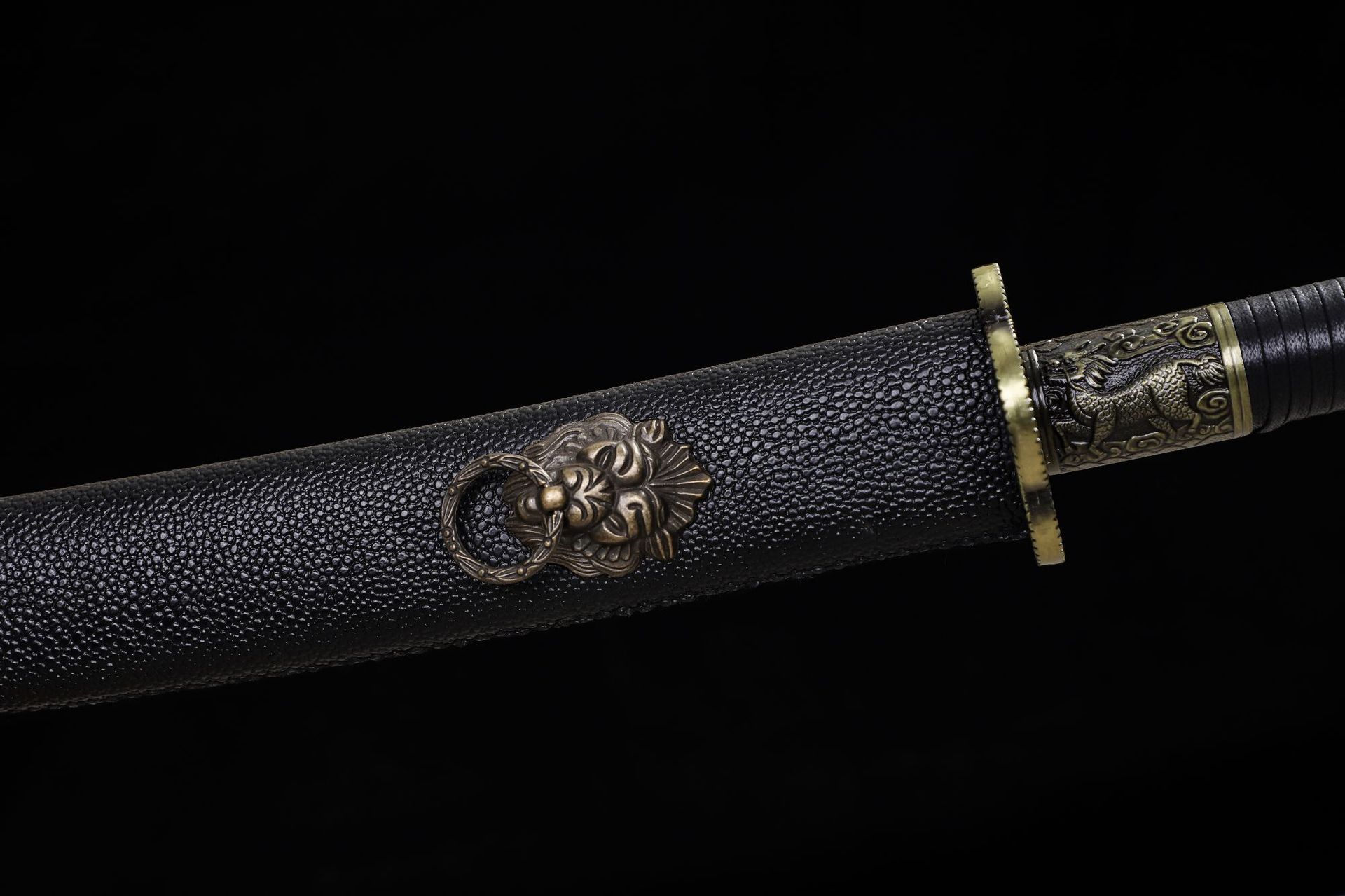 龙泉市刀剑高锰钢烤蓝镇宅宝剑手工锻打康熙战刀双手刀送礼未开刃