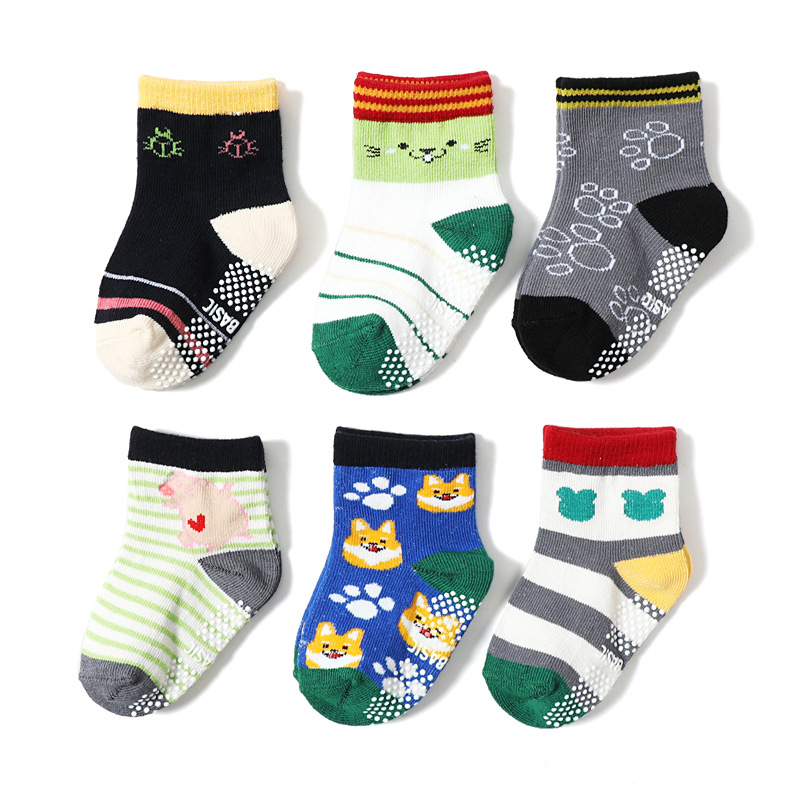 2023 Spring and Summer New Amazon Cartoon Children's Socks Non-Slip Floor Socks Boys Toddler Socks in Stock Wholesale