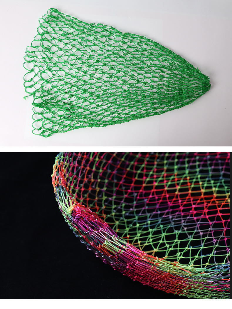 加粗抄网头鲟鱼抄网 大号编织网兜 捞网渔网抄鱼网批发球拍线包邮