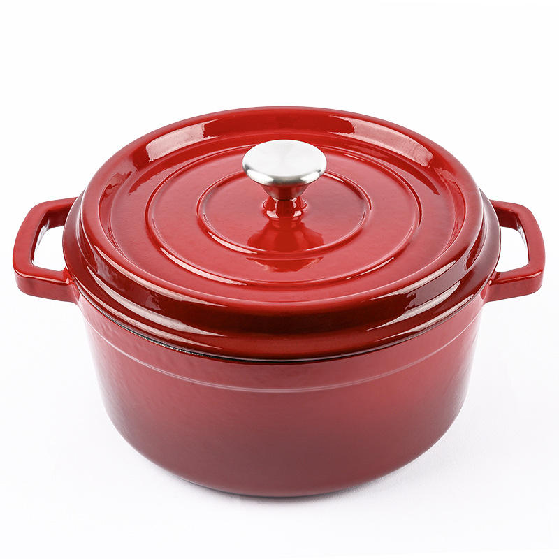 铸彩26cm铸铁锅煲汤锅珐琅锅炖锅汤锅炒锅6升