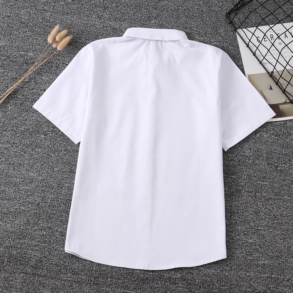 现货日本正统jk制服短袖尖领衬衫角襟皓海刺绣夏服制服衬衫