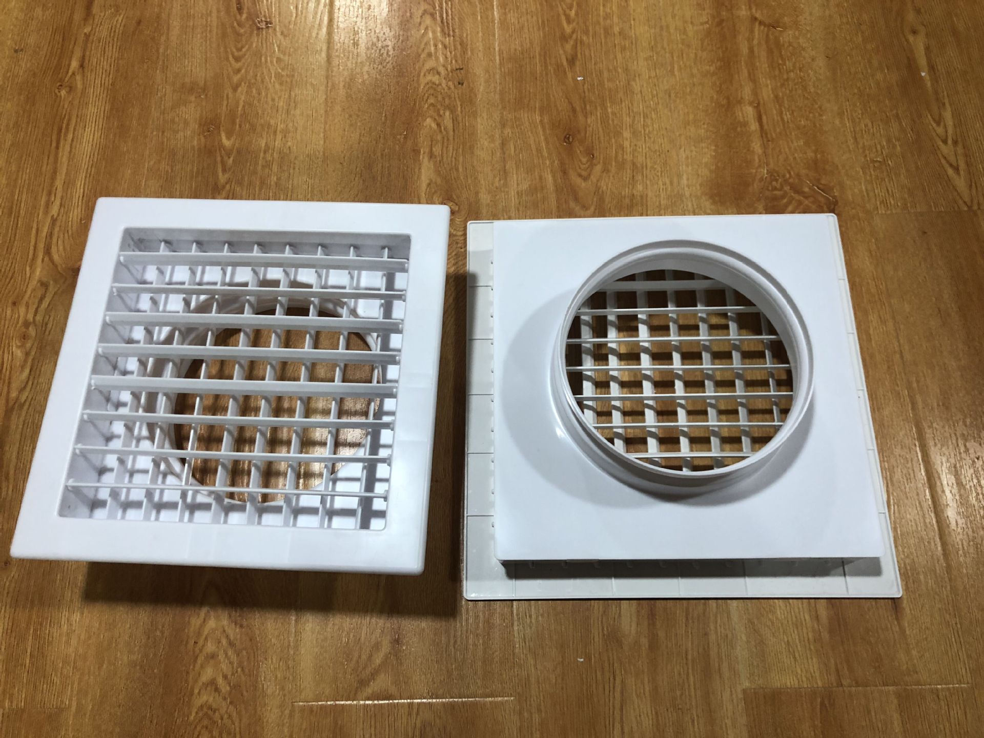 abs双层百叶出风口天方地圆中央空调出风口方形格栅方变圆排风口