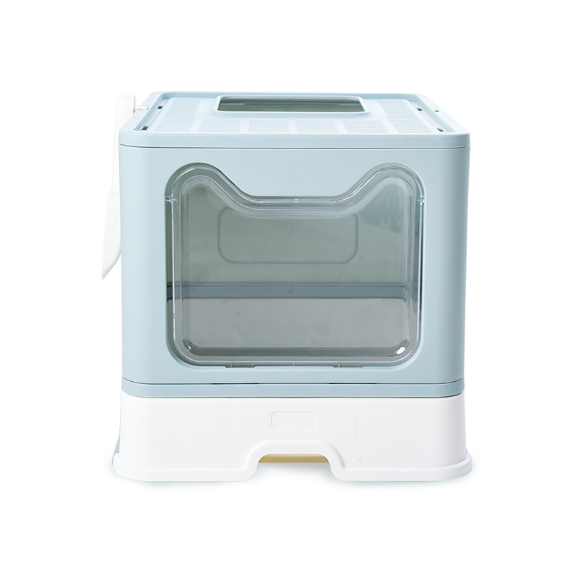 Top-in Litter Box Folding Litter Box Independent Packaging Small Size Fully Closed Forward Push-out Drawer Cat Toilet