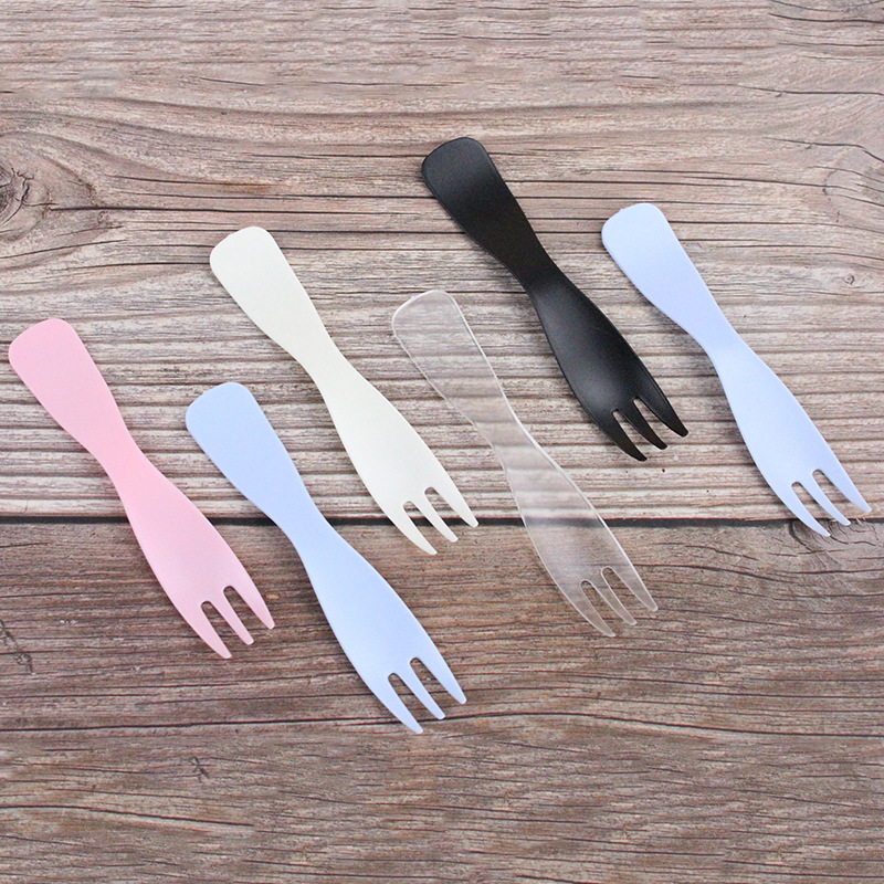 Internet Celebrity Color Wave Fork Disposable Fork Birthday Cake Fruit Fork New Dessert Fork Thickened 