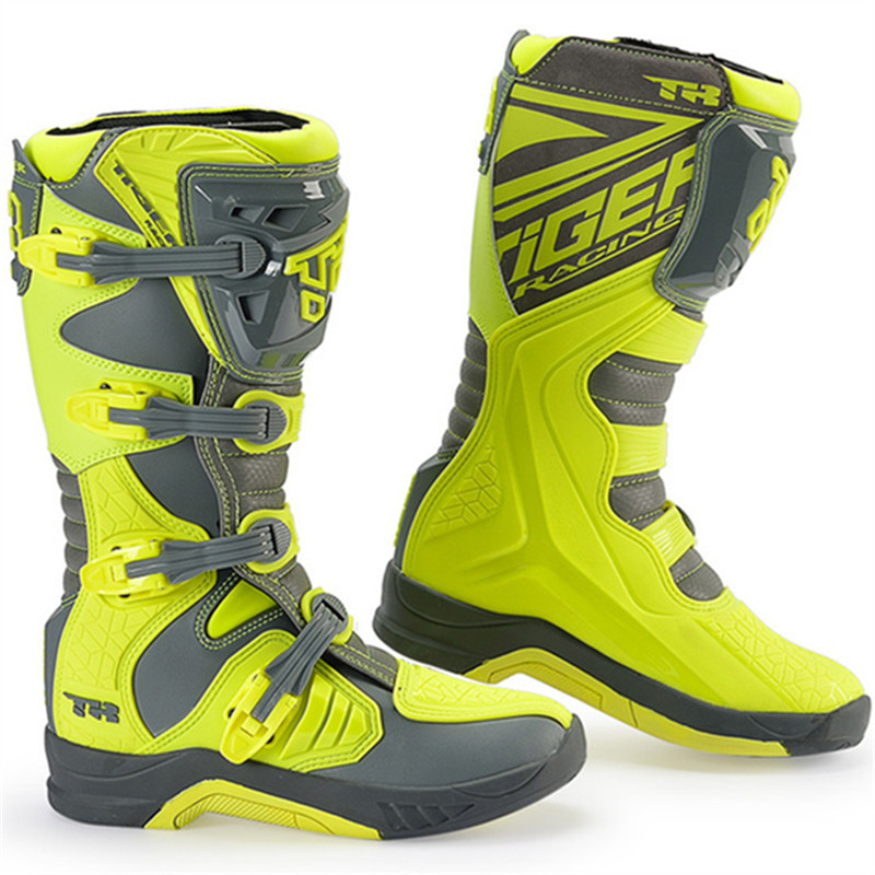 tiger虎牌越野摩托车靴防摔靴场地越野靴bootsmtre002荧光绿灰