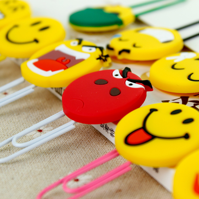 笑脸表情回形针书签创意可爱金属曲别针彩色回行针卡通韩版曲别针