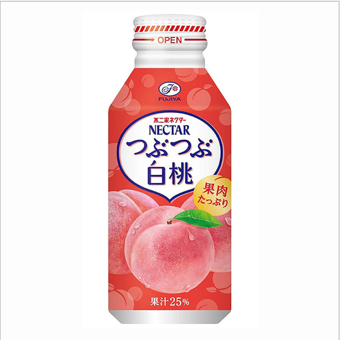 现货包邮6瓶日本进口不二家nectar白桃汁水蜜桃果肉果汁饮料25%