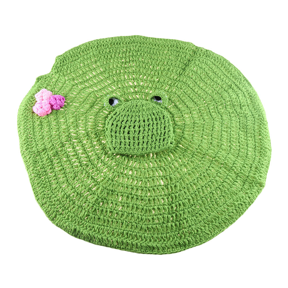 春夏青蛙荷叶造型儿童手工帽婴儿摄影道具宝宝艺术照衣服定制