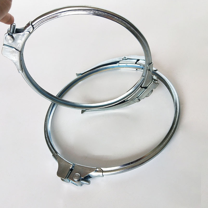 厂家批量风管螺旋抱箍镀锌卡扣卡子 对开式风管抱箍宽卡箍